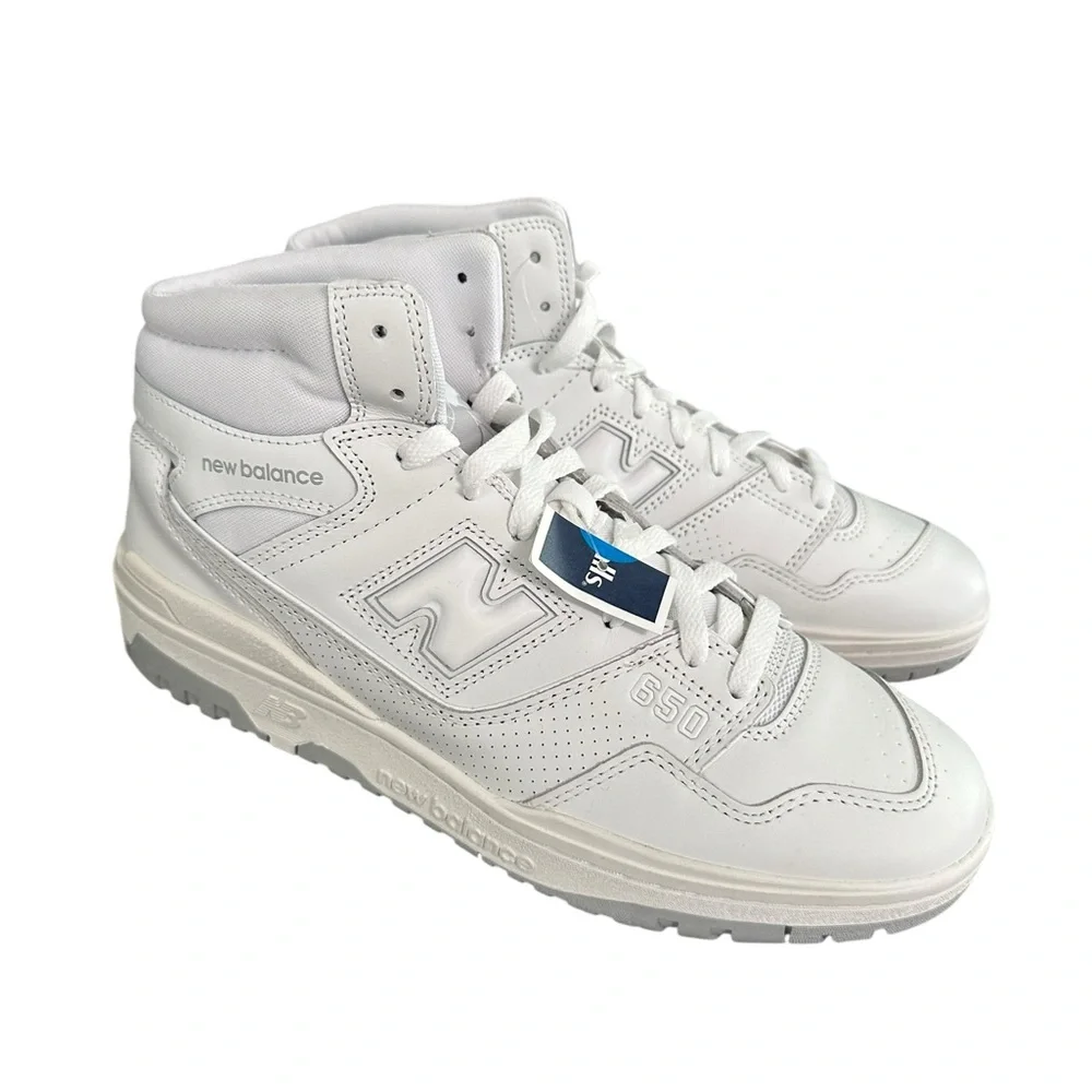 New Balance 650 High Top Men White BB650RWW Size 10.5